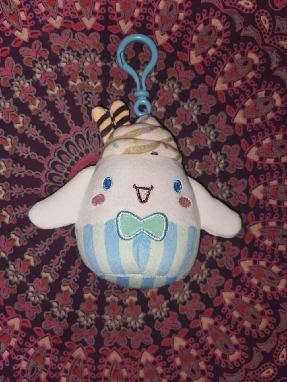 Cinnamon Roll Cupcake Plush Keychain